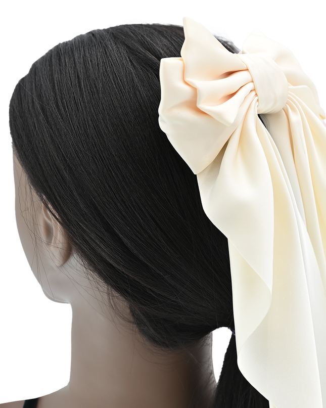 Tulleen-THC25002-Satin Ribbon Flowing Bow Hairclip