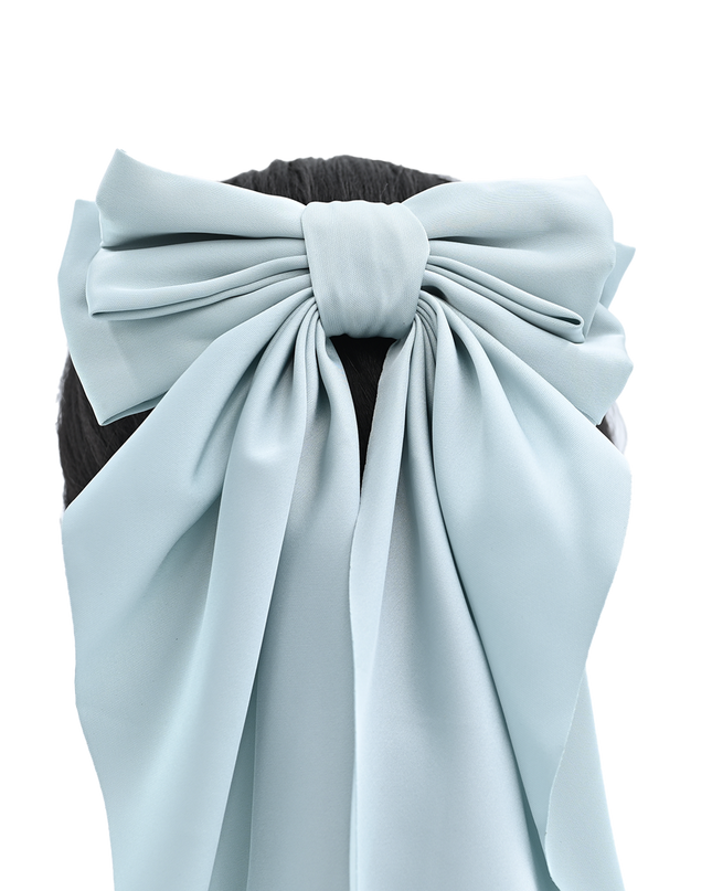 Tulleen-THC25002-Satin Ribbon Flowing Bow Hairclip