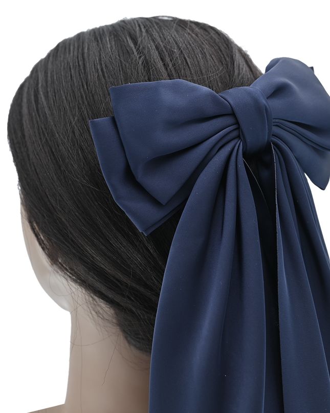 Tulleen-THC25002-Satin Ribbon Flowing Bow Hairclip