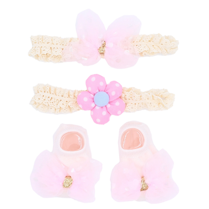 Pink Bow Gold Accent Flower Gift Set