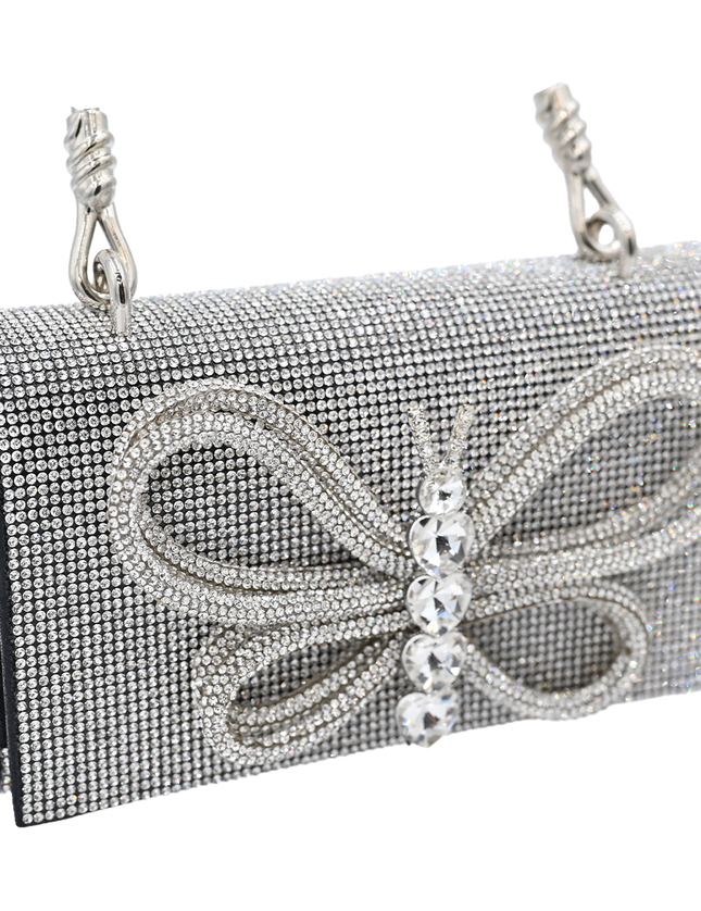 Crystal Butterfly Rhinestone Foldover Handbag