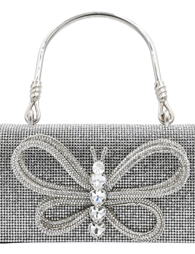 Crystal Butterfly Rhinestone Foldover Handbag