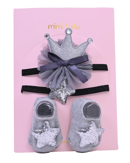Grey Star and Bow Crown Gift Set