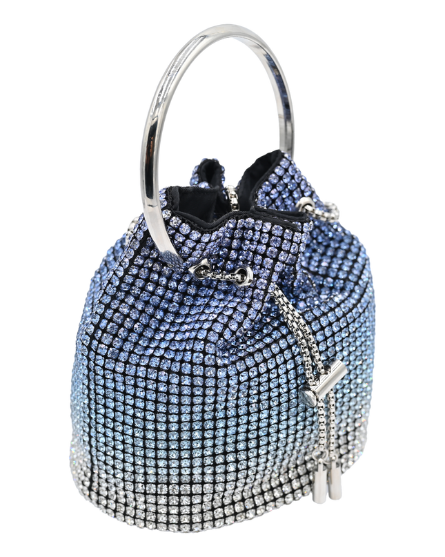 Moonstone Rhinestone Chain Buckle Purse