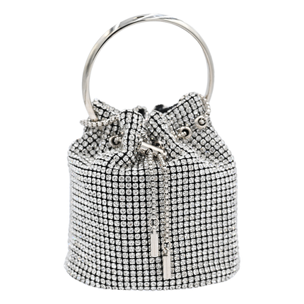 Silver Rhinestone Chain Buckle Purse