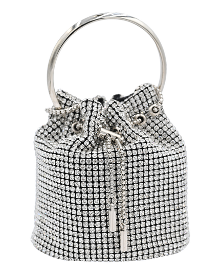 Silver Rhinestone Chain Buckle Purse