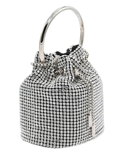 Silver Rhinestone Chain Buckle Purse