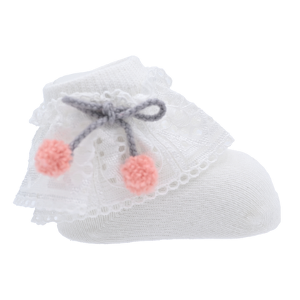 Laced Pom Pom Socks Set