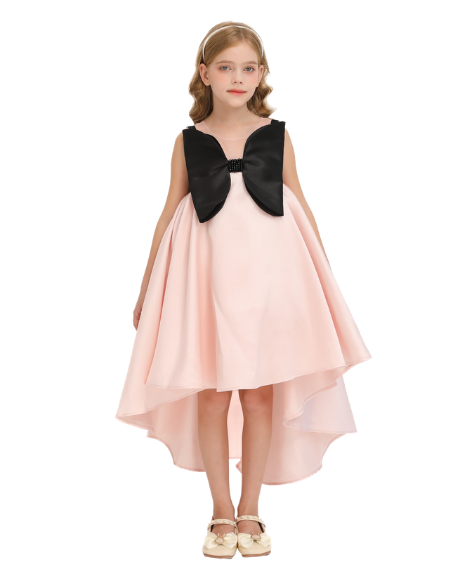 Pink Dress Black Bow Ophelia Dress