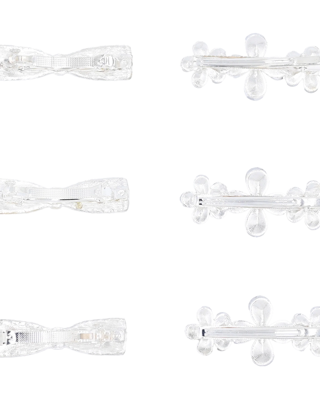 Crystal Bow & Daisy Hairclip Set