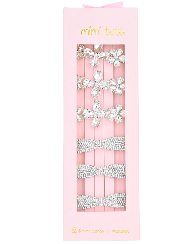 Crystal Bow & Daisy Hairclip Set