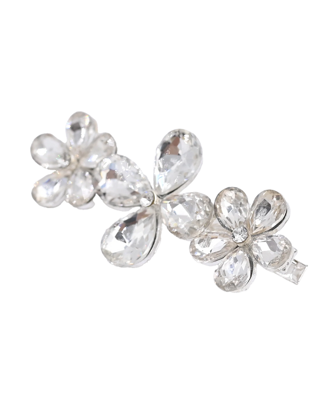 Crystal Bow & Daisy Hairclip Set