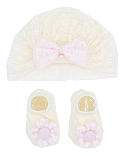 Pink Bow and Flower White Gift Set