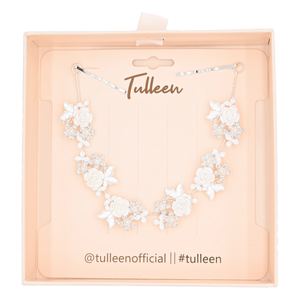 Crystal White Floral Garland Hair Vine