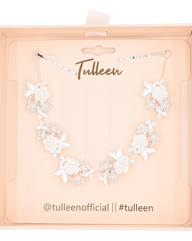 Crystal White Floral Garland Hair Vine