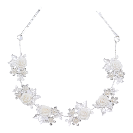 Crystal White Floral Garland Hair Vine