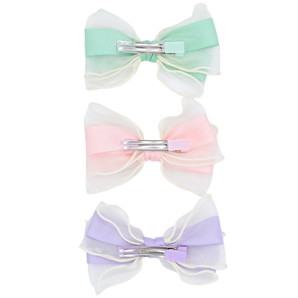 Multicolor Ribbon Bow Hairclip Set