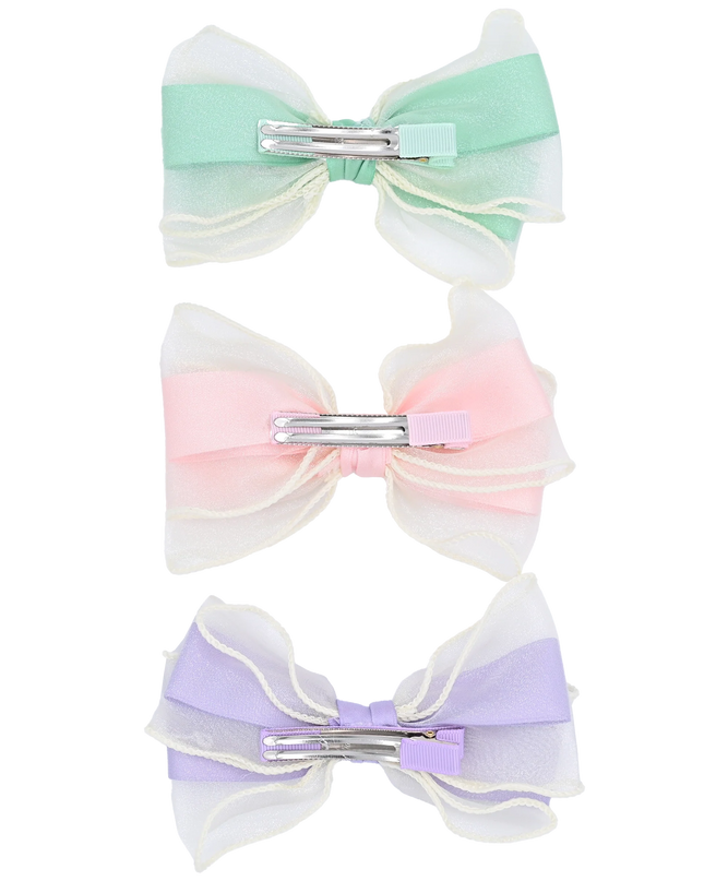 Multicolor Ribbon Bow Hairclip Set