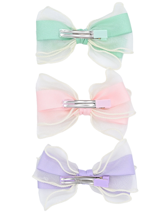 Multicolor Ribbon Bow Hairclip Set