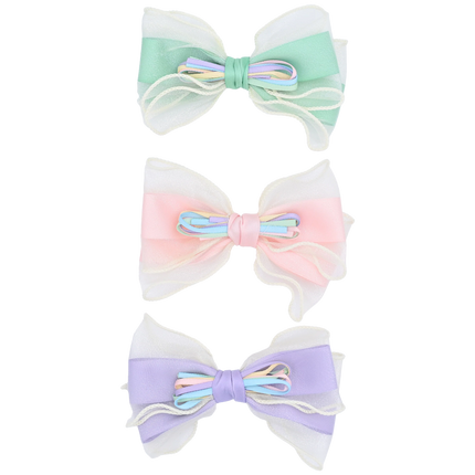 Multicolor Ribbon Bow Hairclip Set
