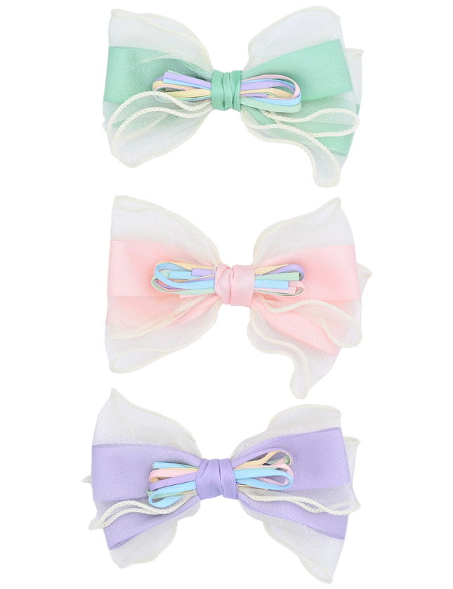 Multicolor Ribbon Bow Hairclip Set