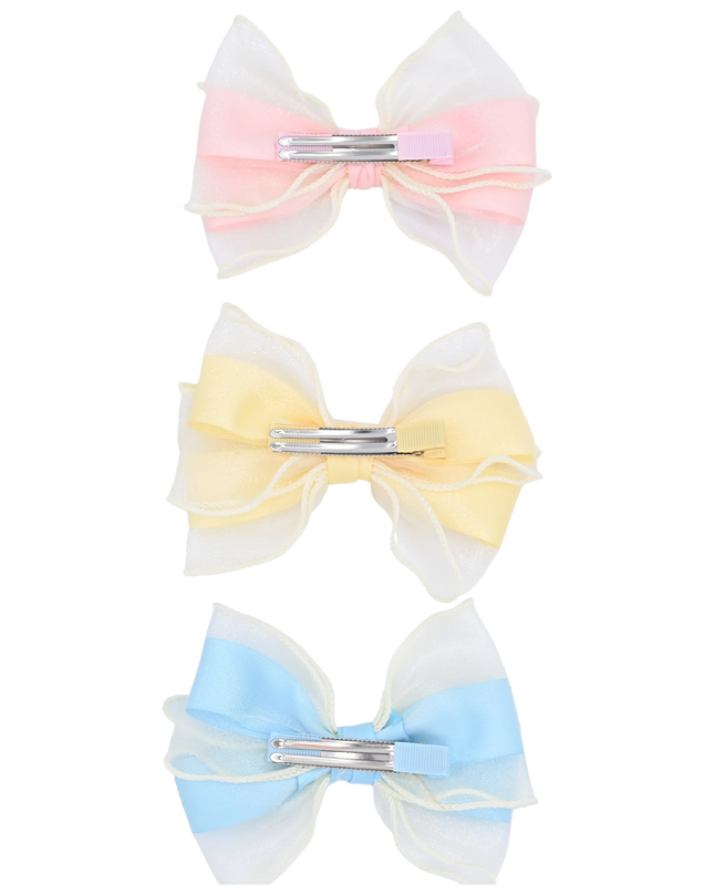 Multicolor Ribbon Bow Hairclip Set