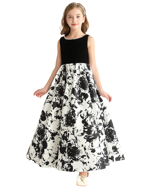 Black and White Abstract Dalmeny Dress