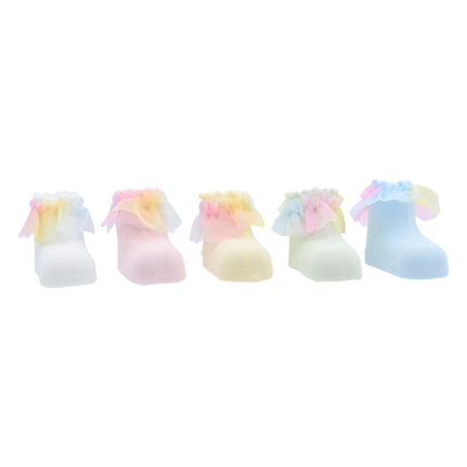 Rainbow Ruffle Cotton Socks Set