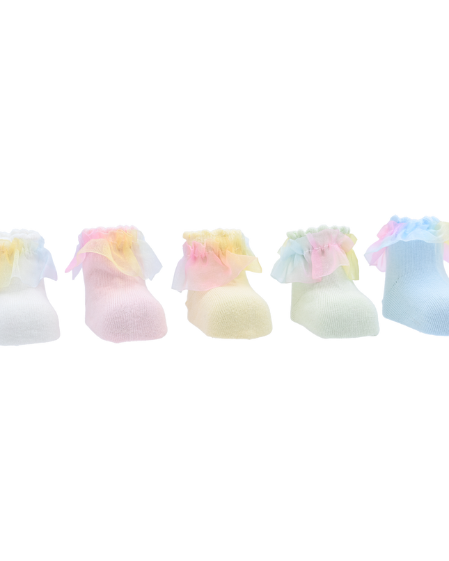 Rainbow Ruffle Cotton Socks Set