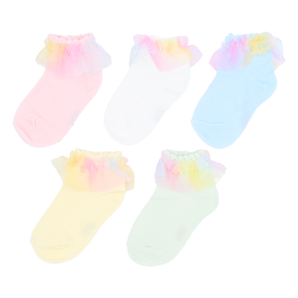 Rainbow Ruffle Cotton Socks Set