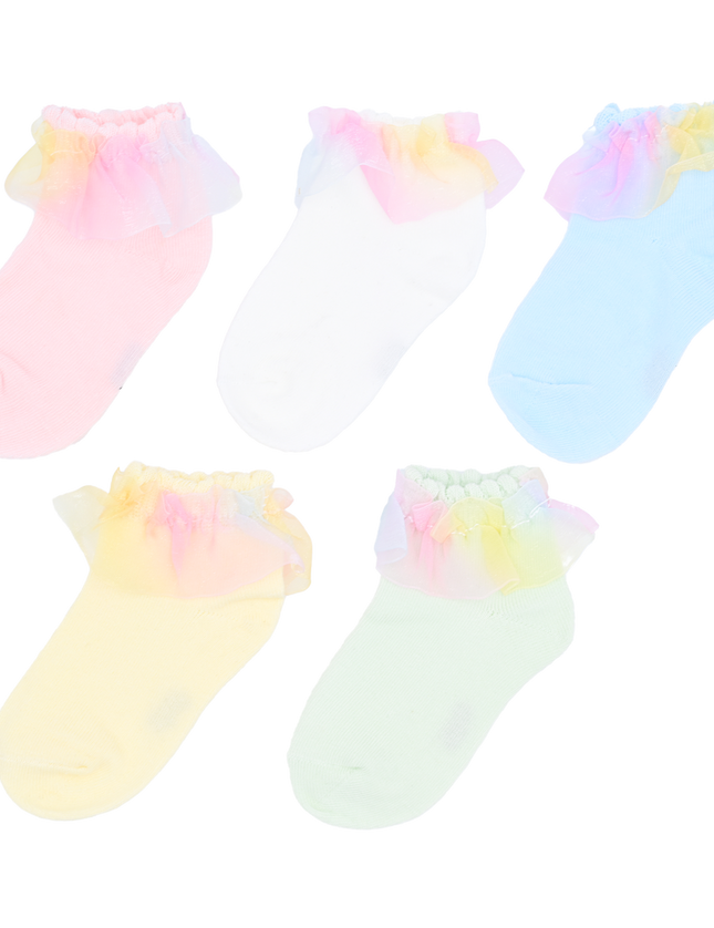 Kidsatelier-Tulleen-MTS42501-rainbow-ruffle-cotton-socks-set