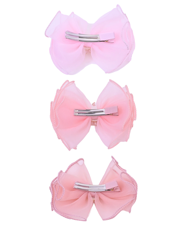 Multicolor Crystal Flower Bow Hairclip Set