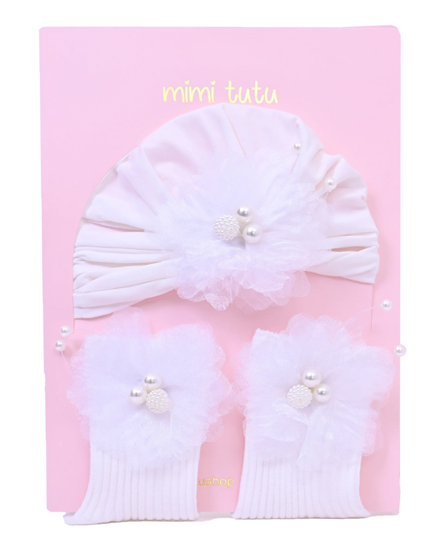 White Pearl Flower Gift Set