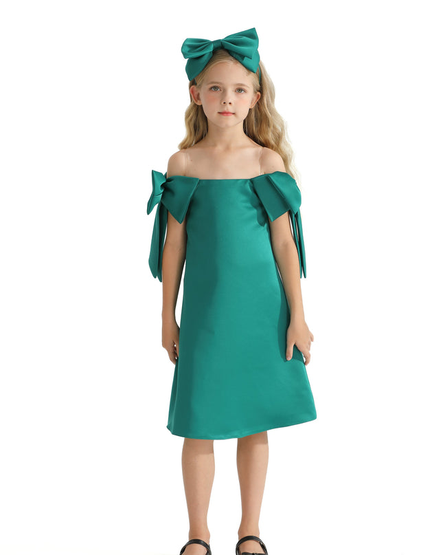 kids-atelier-tulleen-kid-girl-green-luneta-off-shoulder-bow-dress-tmc-24005-green