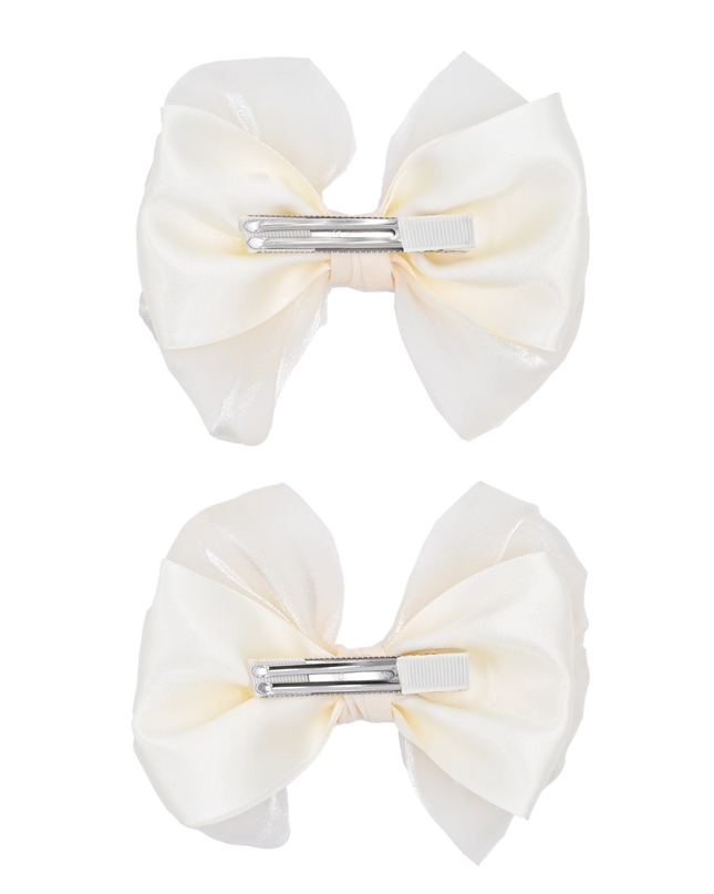 Multicolor Satin Bow Hairclip Set