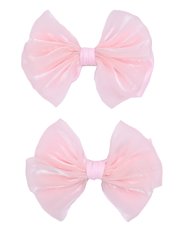 Multicolor Satin Bow Hairclip Set