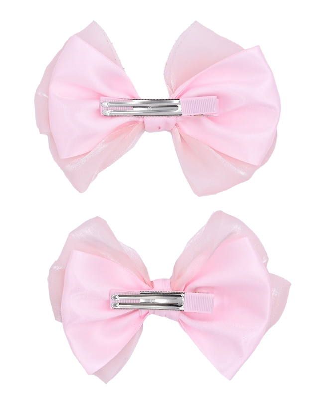Multicolor Satin Bow Hairclip Set