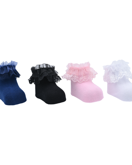 Laced Tulle Cotton Socks Set