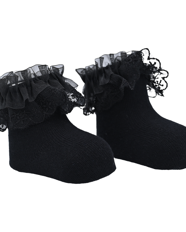 Laced Tulle Cotton Socks Set