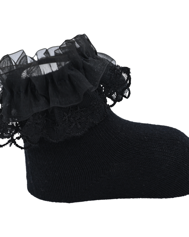 Laced Tulle Cotton Socks Set