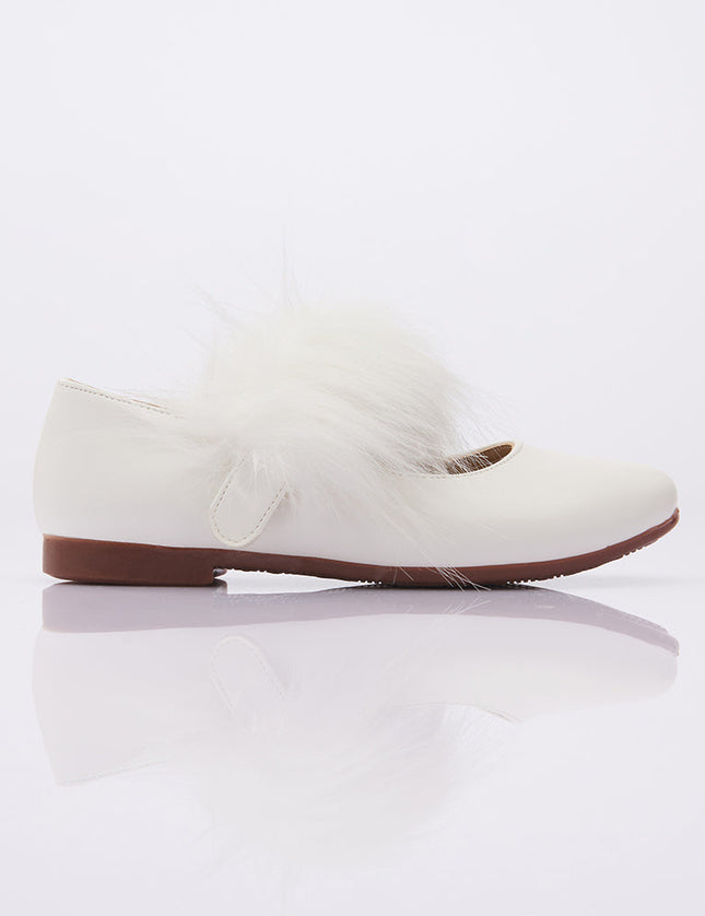  kids-atelier-perla-kid-girl-snow-white-matte-fur-strap-flats-v92b-snow-white