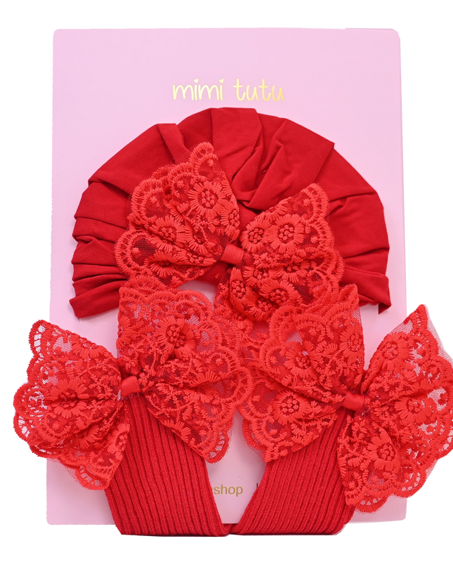 Red Lace Bow Gift Set