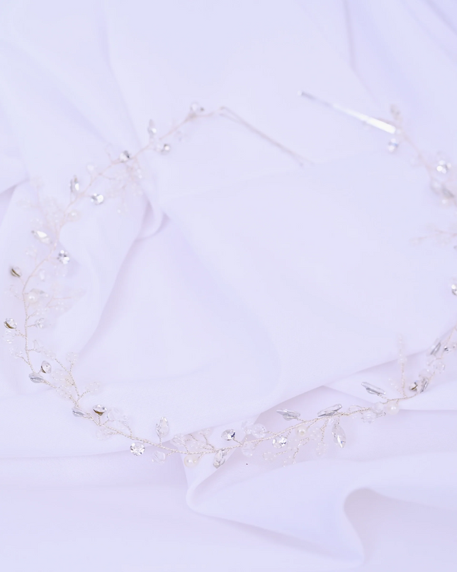 Crystal Floral Accented Hair Vine