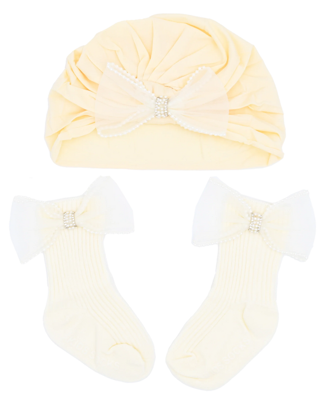 Yellow Bow Pearl Lined Gift Set