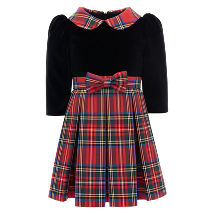 kids-atelier-tulleen-baby-girl-black-plaid-collar-bow-dress-th-3029