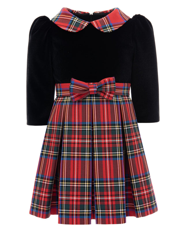 kids-atelier-tulleen-baby-girl-black-plaid-collar-bow-dress-th-3029