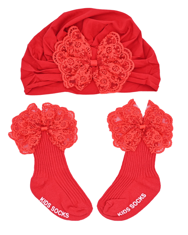 Red Lace Bow Gift Set