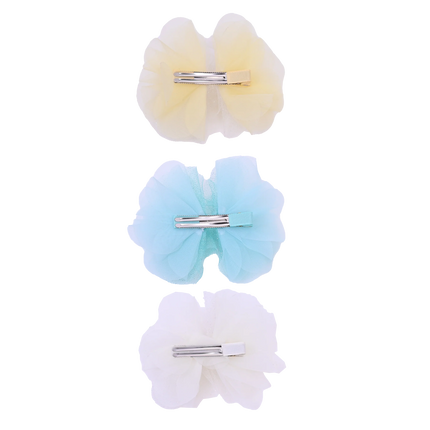 Tulle Flower Bow Hairclip Set