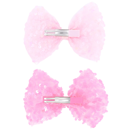 Sequin Bow Hairclip Set