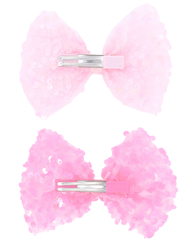Sequin Bow Hairclip Set